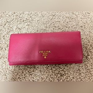 Authentic Prada large saffiano leather wallet